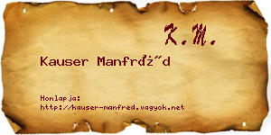 Kauser Manfréd névjegykártya